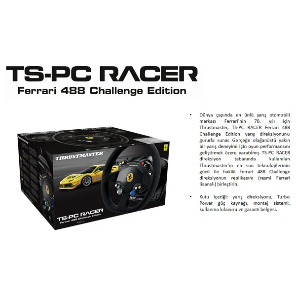 Thrustmaster Ts-PC Racer Ferrari 488 Challenge Edition PC Direksiyon Seti - Görsel 6
