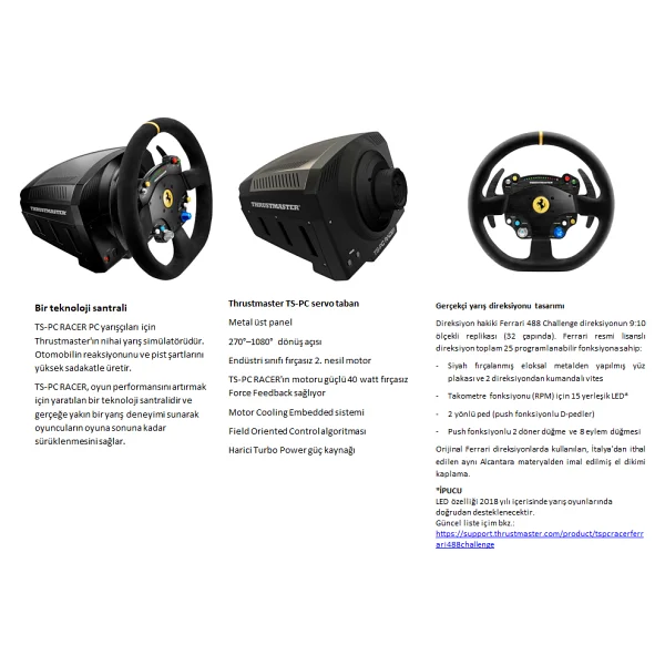 Thrustmaster Ts-PC Racer Ferrari 488 Challenge Edition PC Direksiyon Seti - Görsel 7
