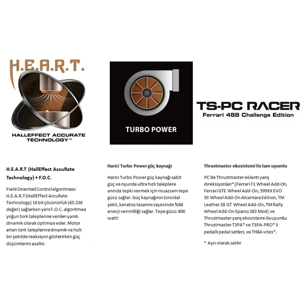 Thrustmaster Ts-PC Racer Ferrari 488 Challenge Edition PC Direksiyon Seti - Görsel 8