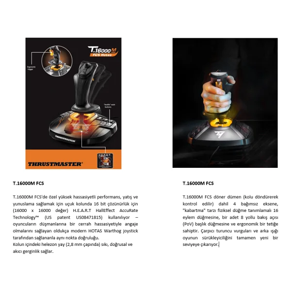 Thrustmaster T.16000m Fcs Hotas Joystick - Görsel 10