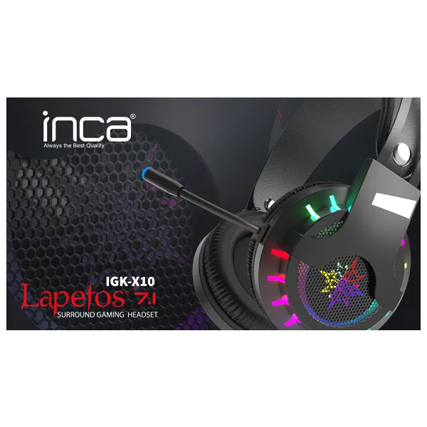Inca Igk-X10 Lapetos Series RGB Mikrofonlu Oyuncu Kulaklığı - Görsel 7