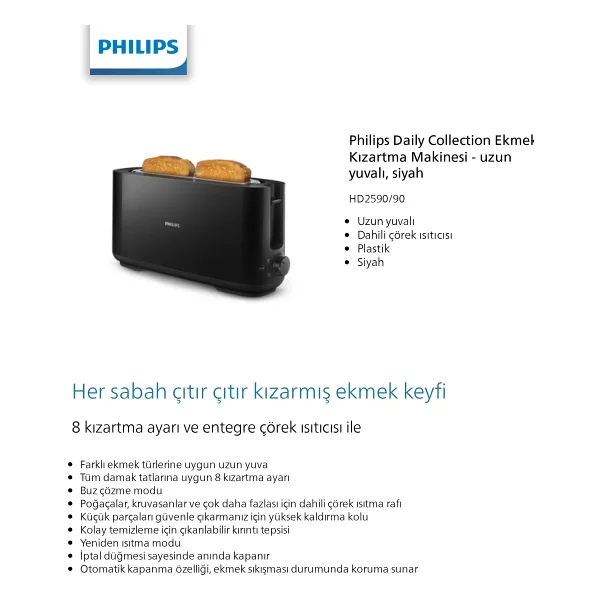 Philips Daily Collection Hd2590 Ekmek Kızartma Makinesi - Görsel 8