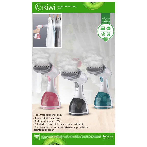 Kiwi Ksı-6450 1200 W Buharlı Kırışık Giderici Yeşil - Görsel 8