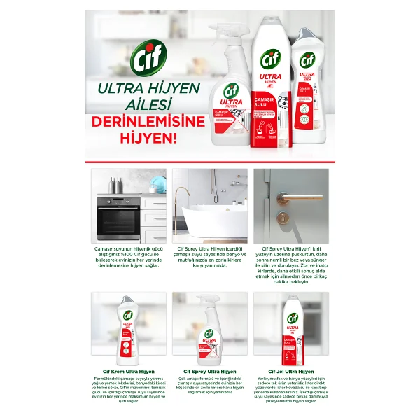 Cif Ultra Hijyen Sprey 750 Ml - Görsel 10