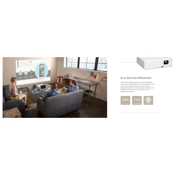 Epson Co-Fh01 3000 Lümen Full HD Projeksiyon Cihazı - Görsel 7