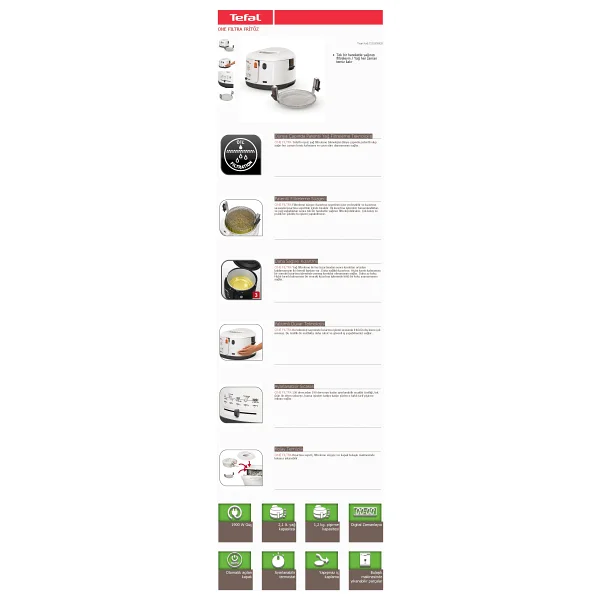 Tefal Filtra One 1.2 Kg Fritöz - Görsel 7