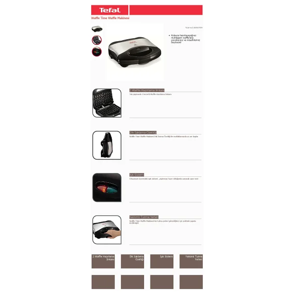 Tefal Snack Time 700 W Waffle Ve Tost Makinesi - Görsel 4