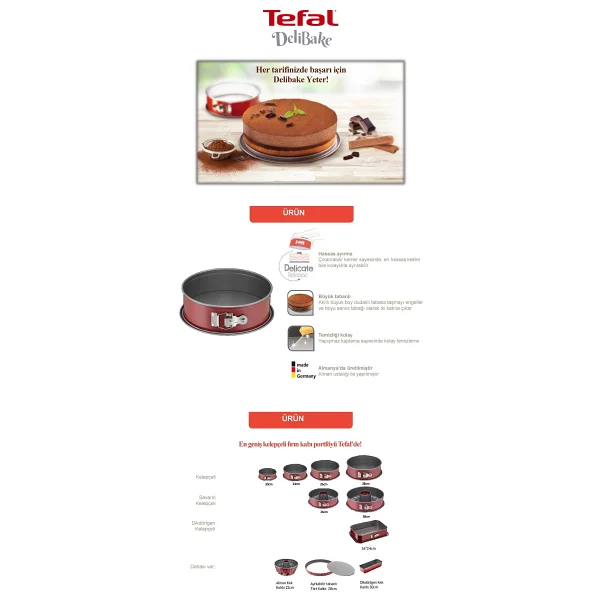 Tefal Delibake 25 Cm Kelepçeli Kek Kalıbı - Görsel 6