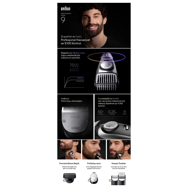 Braun Series 9 Bt9520 Sakal Ve Saç Kesme Makinesi - Görsel 7