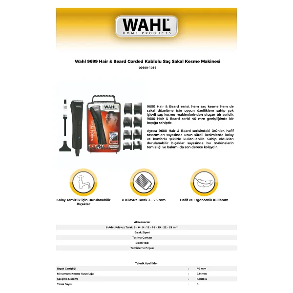 Wahl 9699-1016 Hybrid Saç Kesme Makinesi - Görsel 4