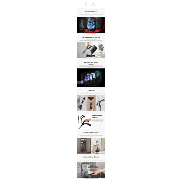Samsung Vc07r302mvp Mor 750 W Toz Torbasız Süpürge - Görsel 8