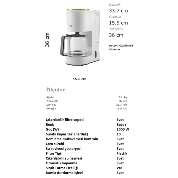 Beko FK 5910 Filtre Kahve Makinesi - Görsel 8