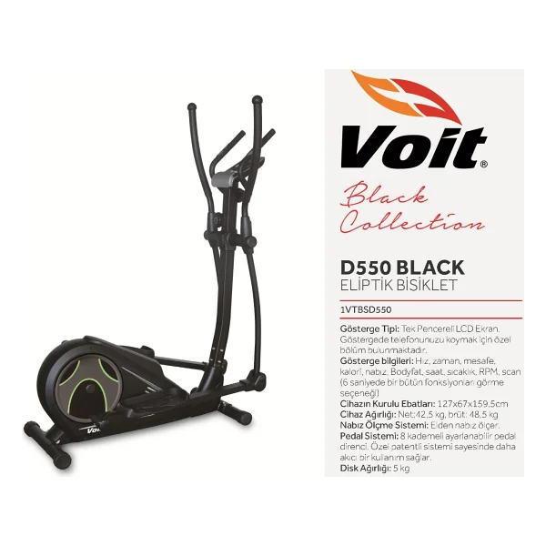 Voit D550 Black Manyetik Eliptik Bisiklet - Görsel 5
