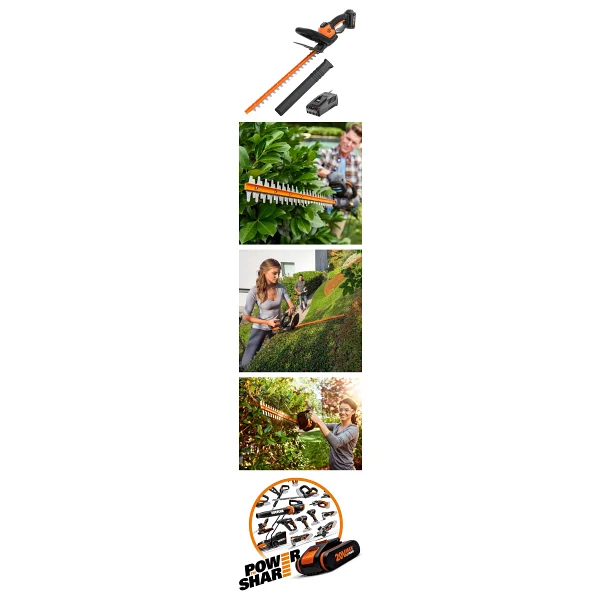 Worx Wg261e Tek Akülü 2 Ah Çit Budama Makinesi - Görsel 7