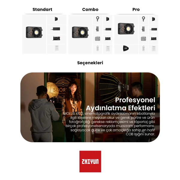 Zhiyun Molus X100 Bi-Color Pocket Cob Monolight - Görsel 6