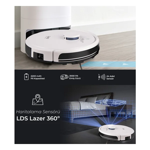 Lura Wipe'n Clean Akıllı Robot Süpürge - Görsel 9