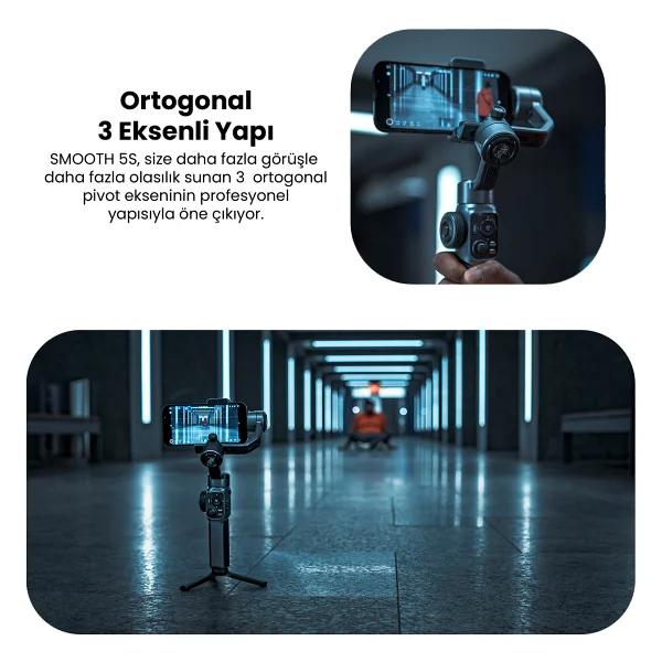 Zhiyun Smooth 5s Combo Gri Gimbal - Görsel 6