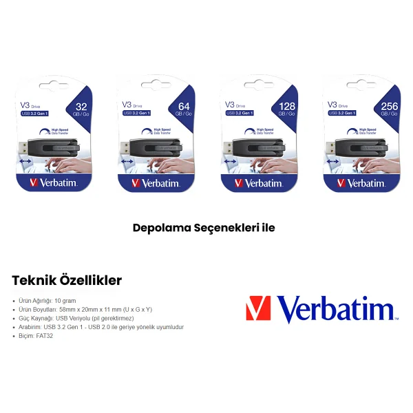 Verbatim 49174 V3 64 GB Flash Bellek - Görsel 7