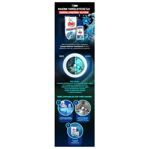 Omo Çamaşır Makinesi Temizleyicisi Çam Esintisi 200 Ml X3 - Görsel 9