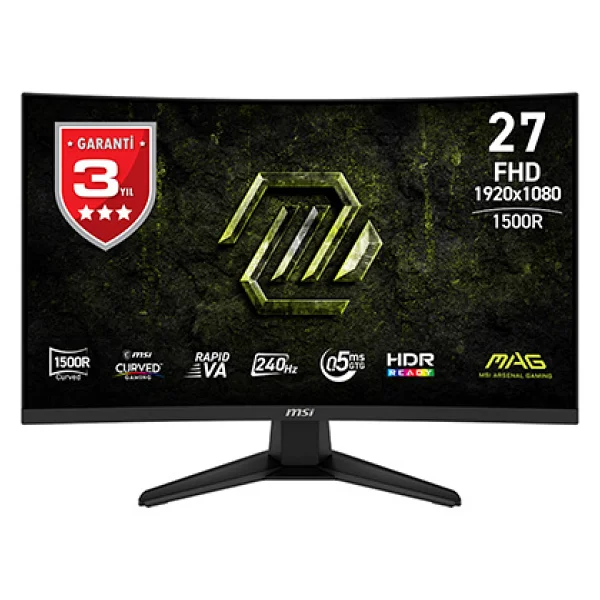 Msı Mag 275cf X24 27" 0.5 Ms Full HD Curved 240 Hz Oyuncu Monitörü - Görsel 9