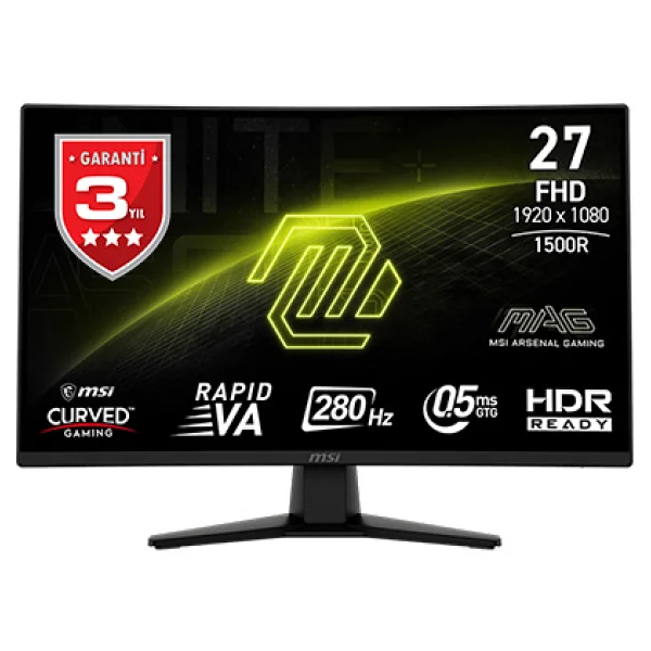 Msı Mag 274cxf 27" 0.5 Ms Full HD Curved 280 Hz Oyuncu Monitörü - Görsel 7