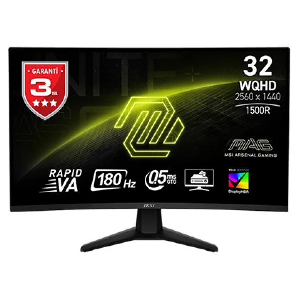 Msı Mag 32cq6f 31.5" 0.5 Ms 2k Curved 180 Hz Oyuncu Monitörü - Görsel 7