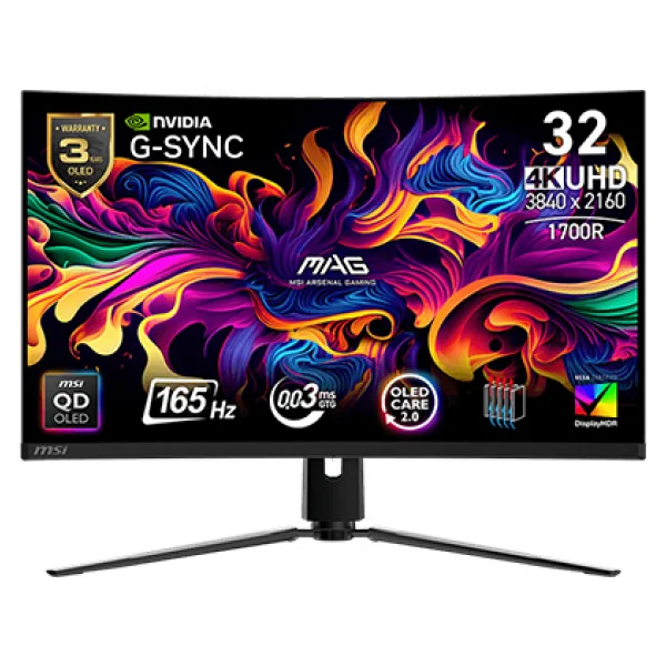 Msı Mag 321cup Qd-OLED 31.5" 0.03 Ms 4K Curved 165 Hz Oyuncu Monitörü - Görsel 9