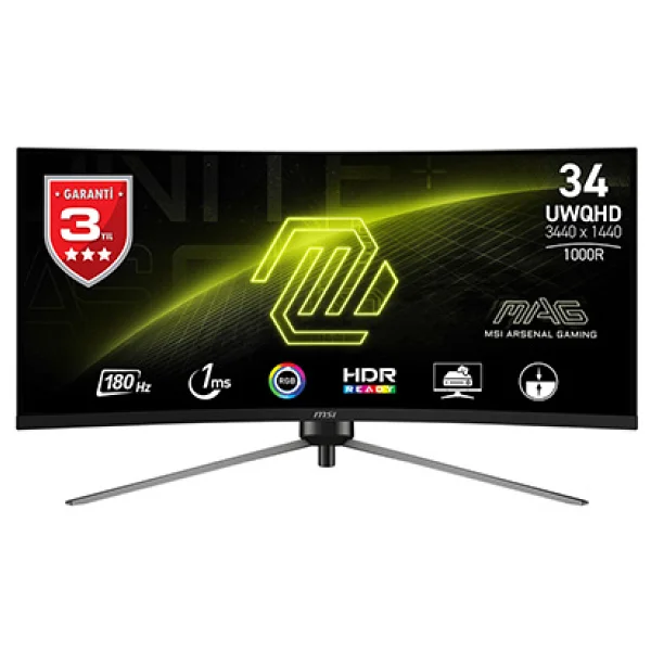 Msı Mag 345cqr 34" 1 Ms Wqhd Curved 180 Hz Oyuncu Monitörü - Görsel 8