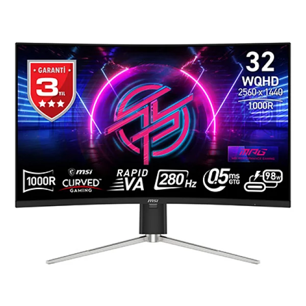 Msı Mag 274cqf 27" 0.5 Ms 2k Curved 180 Hz Oyuncu Monitörü - Görsel 7