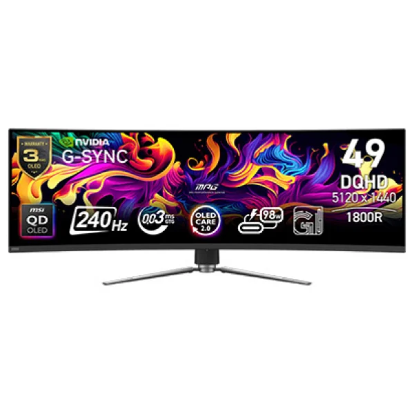 Msı Mpg 491cqpx Qd-OLED 49" 0.03 Ms Dual Qhd Curved 240 Hz Oyuncu Monitörü - Görsel 7