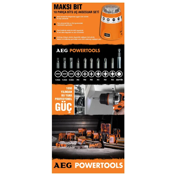 Aeg Max I-Bit Bits Uç Vidalama 10 Parça Set - Görsel 2