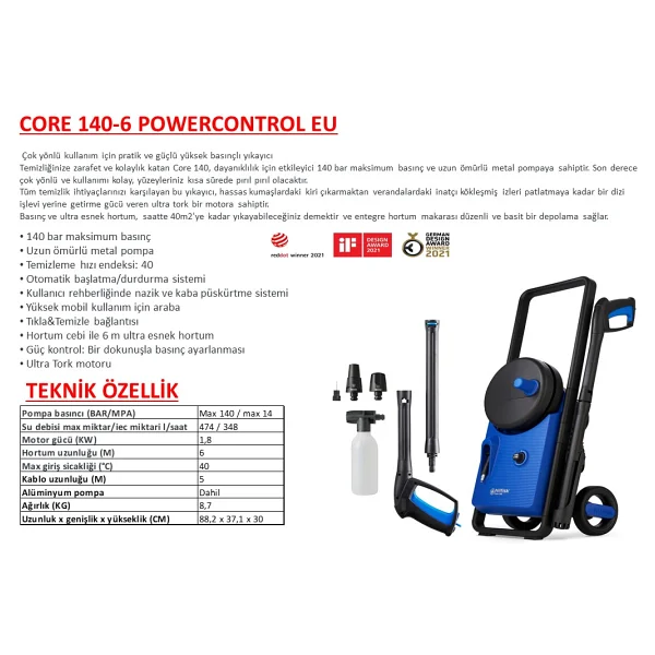Nilfisk Core 140- 6 Power Control Car Wash Basınçlı Yıkama Makinesi - Görsel 5