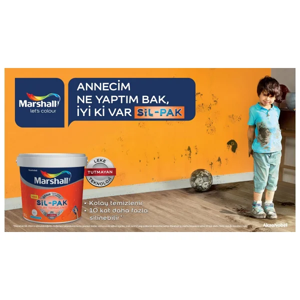 Marshall Sil-Pak Silikonlu 15 Lt İç Cephe Boyası - Şifon - Görsel 7