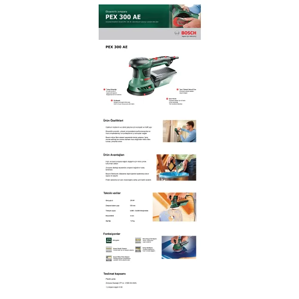 Bosch Pex 300 Ae Zımpara Makinesi - Görsel 4