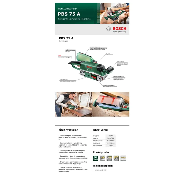 Bosch Pbs 75 A Zımpara Makinesi - Görsel 2