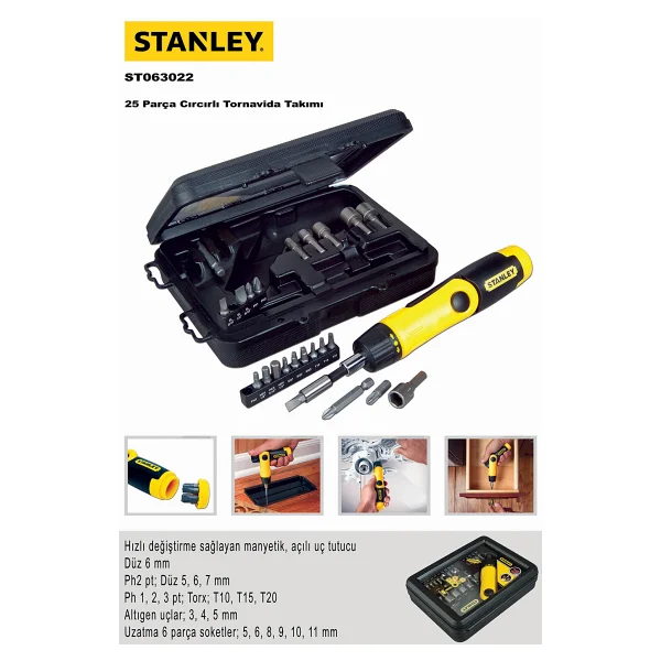 Stanley 0-63-022 25 Parça Cırcırlı Tornavida Seti - Görsel 4