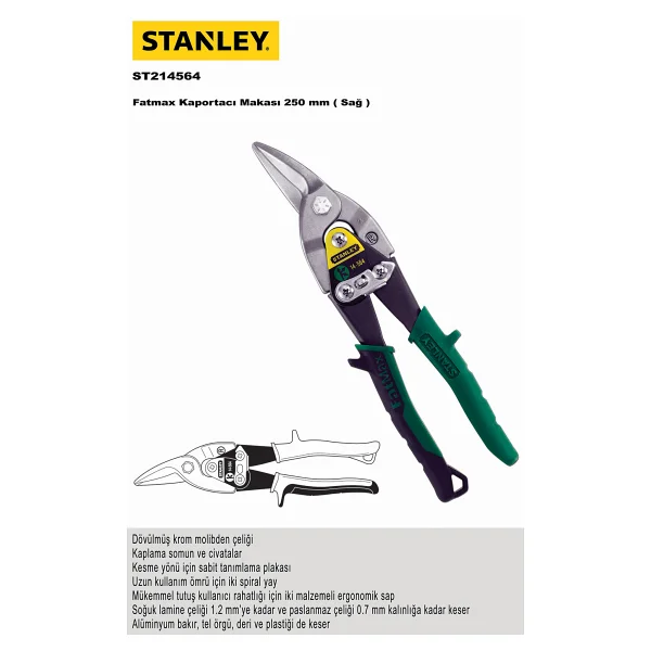 Stanley 2-14-564 Fatmax 250 Mm Kaportacı Makası - Görsel 5