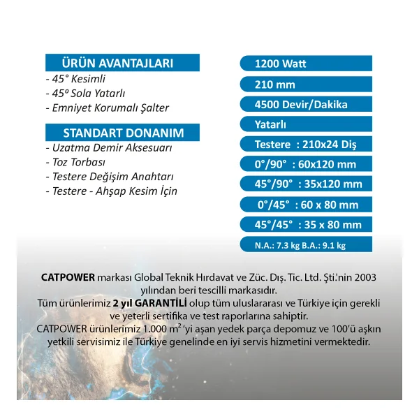 Catpower 2210 1200 W Gönye Testere - Görsel 2