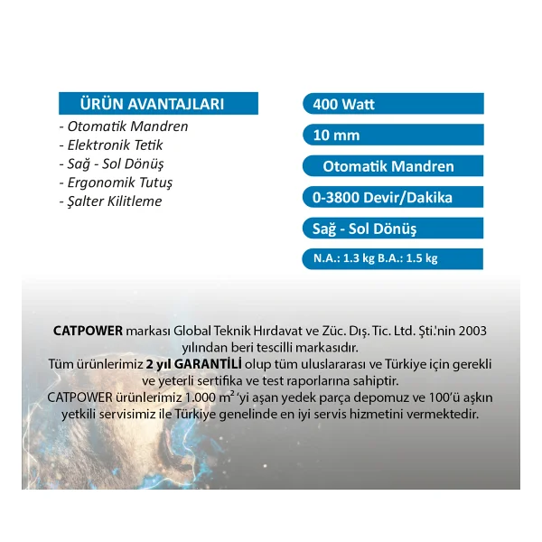 Catpower 5351 400 W Darbesiz Matkap - Görsel 4