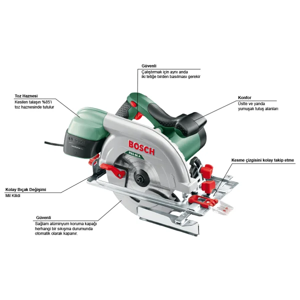 Bosch Pks 66 A 1600 W Daire Testere - Görsel 6