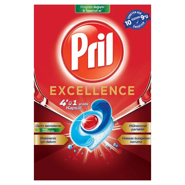 Pril Excellence 4'ü 1 Arada Bulaşık Makinesi Tableti 22'li - Görsel 6