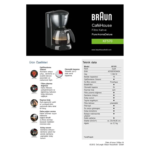 Braun Kf570 Cafhouse Pure Aromadeluxe Filtre Kahve Makinesi - Görsel 5