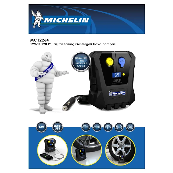 Michelin Mc12264 Dijital Basınç Göstergeli Hava Kompresörü - Görsel 7