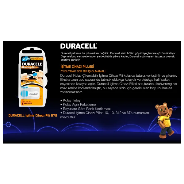 Duracell 675 1.45 Volt 6 Lı Kulaklık Pili - Görsel 2