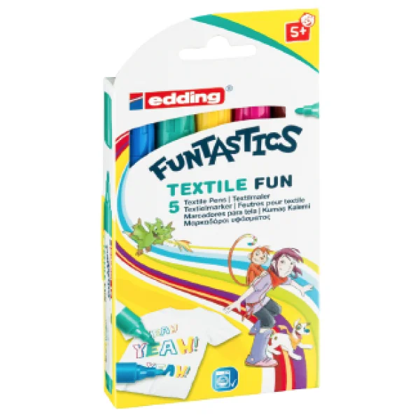 Edding 17 Funtastics 5 Renk Kumaş Boyama Kalem Seti - Görsel 6
