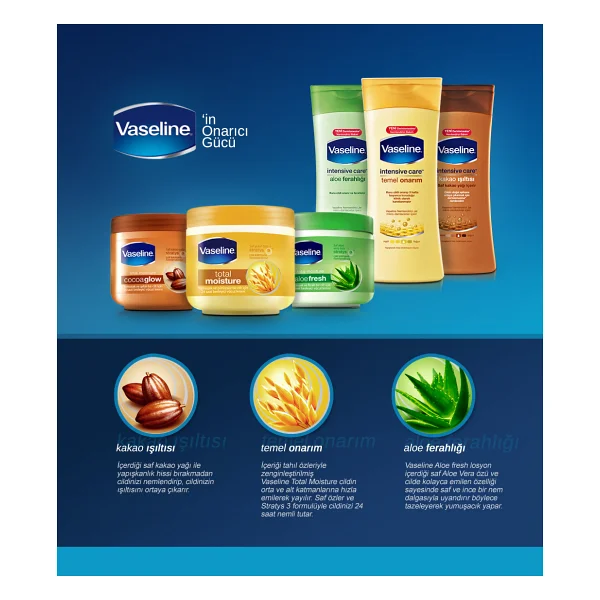 Vaseline Aloe Ferahlığı Vücut Losyonu 400 Ml Nemlendirici Etkili Unisex Kullanıma Uygun - Görsel 3