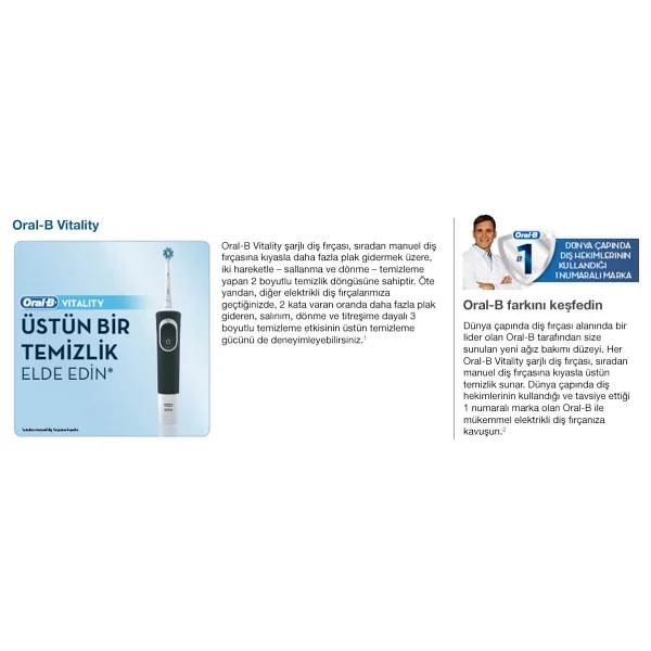 Oral-B Vitality d150 Cross Action Şarjlı Diş Fırçası - Görsel 8