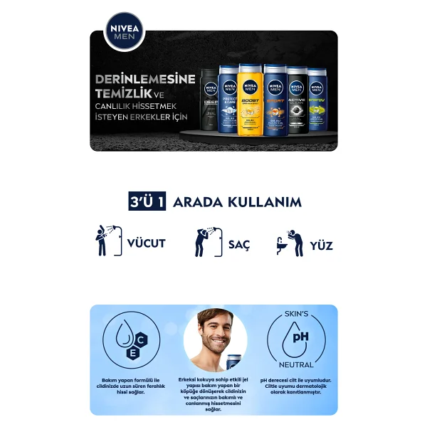 Nivea Men Sensitive 500 Ml Duş Jeli - Görsel 2