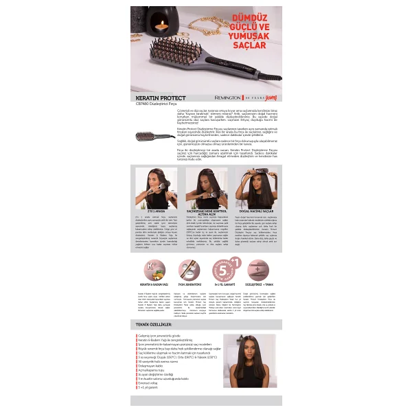 Remington Cb7480 Keratin Protect Saç Düzleştirici Tarak - Görsel 2