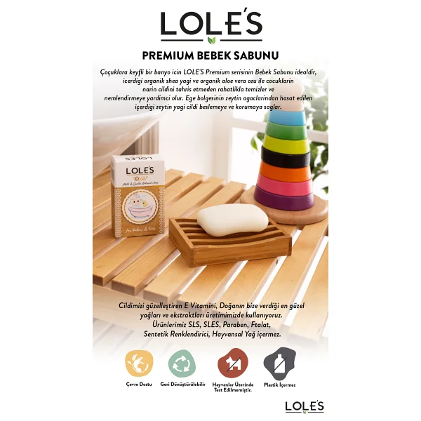 Lole's Premium Bebek Sabunu Doğal Malzemelerle Üretilmiş 3 X 100 Gr Bebekler İçin - Görsel 7